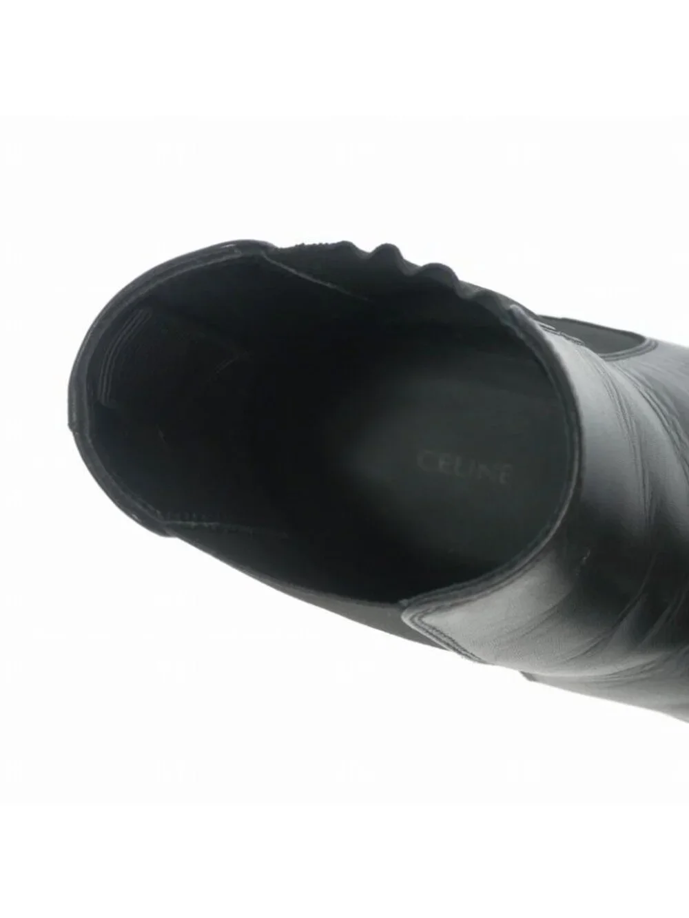 Celine Chelsea Boots Side Gore Leather Shoes Black 42.5 - Picture 8 of 9